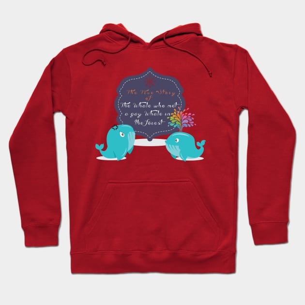 The whale who met a gay whale in the forest Hoodie by Alessandro Aru